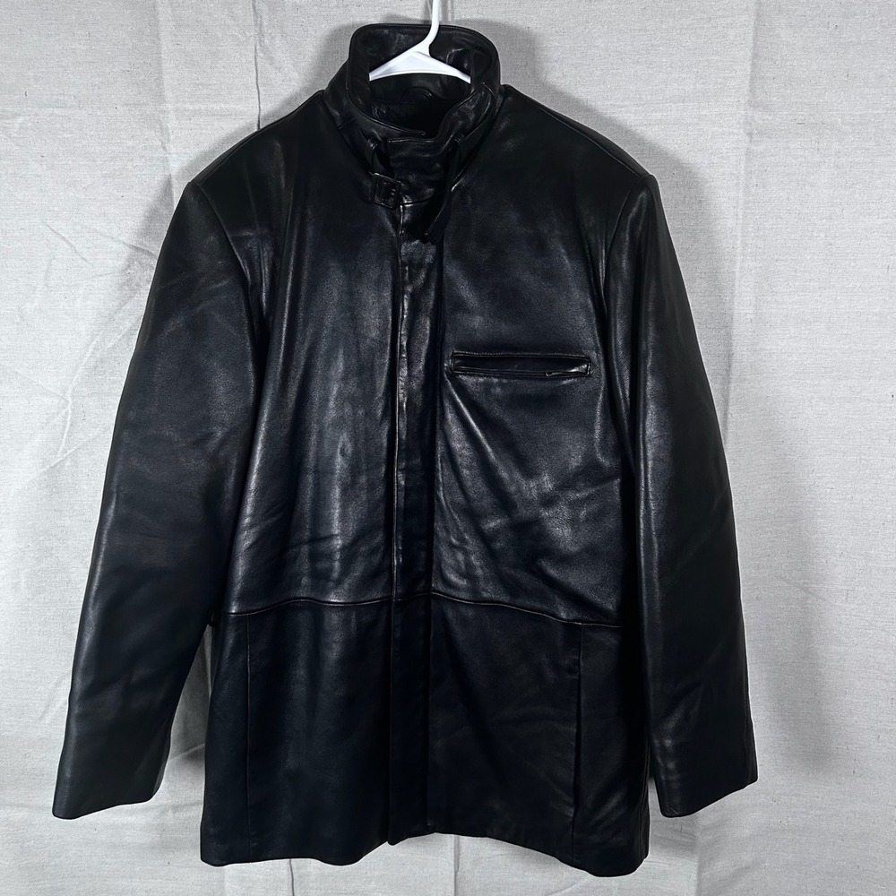 Wilsons‎ Pelle Studio Mens Black Leather Jacket Thinsulate Ultra Insulation Med
